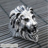 Big lion ring sterling silver mens heavy