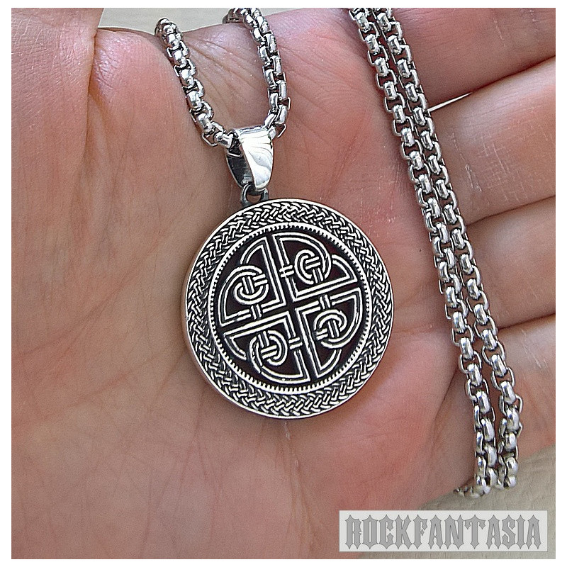 Celtic Knot heavy solid 925 sterling silver pendant necklace men charm amulet chain gift