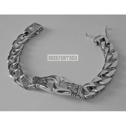 Curb mens 925 sterling silver bracelet chain man celtic art