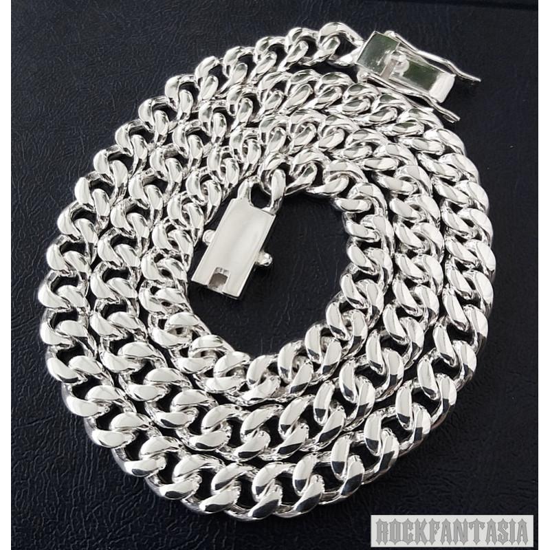 Curb cuban 925 sterling silver necklace chain mens