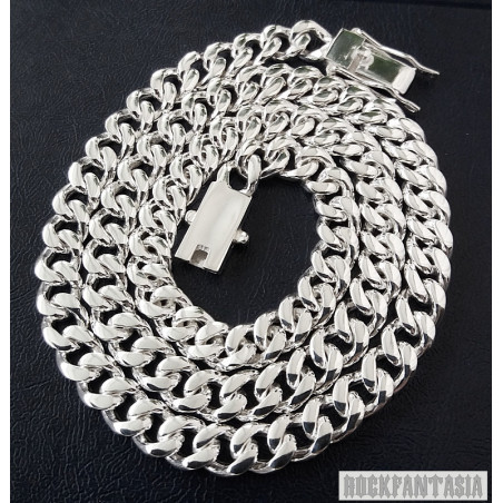 Curb cuban 925 sterling silver necklace chain mens
