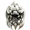 Skull blade pendant sterling silver biker
