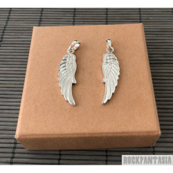 Wings pair couple lovers sterling silver pendant chain necklace