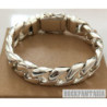 Curb men bracelet 925 sterling silver chain heavy wide links box clasp