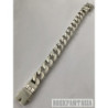 Curb men bracelet 925 sterling silver chain heavy wide links box clasp