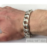 Curb men bracelet 925 sterling silver chain heavy wide links box clasp
