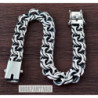 Woven byzantine solid 925 sterling silver bracelet chain mens heavy garibaldi bismark gift