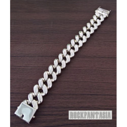 Sterling silver curb cuban bracelet mens heavy huge wide