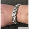 Heavy bracelet wide curb men's 925 sterling silver gift chain box clasp