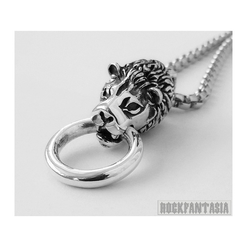 Срібний кулон Лев, підвіска Голова Лева срібло 925. Lion head pendant sterling silver