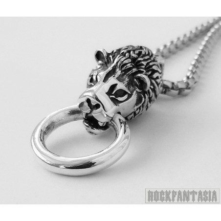 Срібний кулон Лев, підвіска Голова Лева срібло 925. Lion head pendant sterling silver