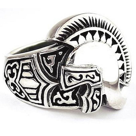 Roman legionary soldier helmet ring sterling silver