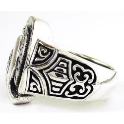 Roman legionary soldier helmet ring sterling silver