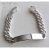 Mens id bracelet sterling silver curb links heavy wide lobster box clasp identity engraving