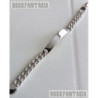Mens id bracelet sterling silver curb links heavy wide lobster box clasp identity engraving