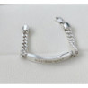 Mens id bracelet sterling silver curb links heavy wide lobster box clasp identity engraving