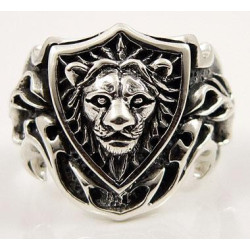 Королівський Лев срібне чоловіче кольцо печатка каблучка. King lion ring sterling silver .