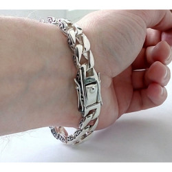 Curb bracelet sterling silver mens celtic