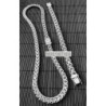 Sterling silver men's bracelet chain set byzantine woven