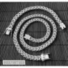 Sterling silver men's bracelet chain set byzantine woven
