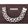 Anchor heavy big double chain bracelet sterling silver wide massive