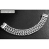 Mens bracelet double chain sterling silver woven byzantine heavy wide box clasp