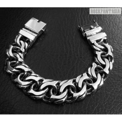 Garibaldi bracelet chain sterling silver heavy wide bismark huge chunky