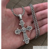 Cross 925 sterling silver pendant mens christian orthodox man necklace chain gift