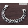 Double stream woven sterling silver bracelet mens heavy wide chain