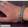 Double stream woven sterling silver bracelet mens heavy wide chain