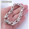 Cross maltese iron men bracelet 925 sterling silver chain biker cube box