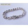 Cross maltese iron men bracelet 925 sterling silver chain biker cube box