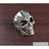 Biomechanics style Skull heavy ring Solid 925 Sterling Silver men biker
