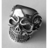 Skull ring biker mens 925 sterling silver heavy big massive