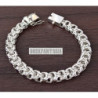 Sterling silver mens bracelet chain byzantine woven
