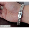 Sterling silver mens bracelet chain byzantine woven