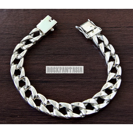 Curb bracelet sterling silver mens