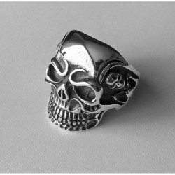 Skull ring biker mens 925 sterling silver heavy big massive