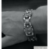 Lions head sterling silver bracelet mens heavy wide
