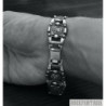 Lions head sterling silver bracelet mens heavy wide