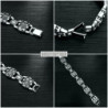 Lions head sterling silver bracelet mens heavy wide