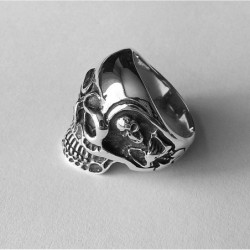 Skull ring biker mens 925 sterling silver heavy big massive