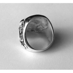 Skull ring biker mens 925 sterling silver heavy big massive