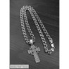 Christian Cross sterling silver Greek orthodox Jesus pendant necklace byzantine chain mens set