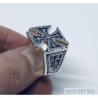 Templar cross ring mens 925 sterling silver, fleur de lis ring gift