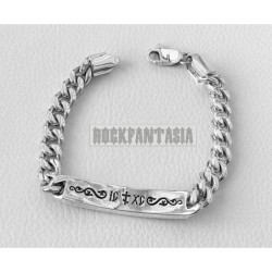 Save and Bless sterling silver bracelet mens curb