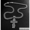 Byzantine sterling silver chain necklace mens with cross pendant orthodox christian set