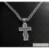 Byzantine sterling silver chain necklace mens with cross pendant orthodox christian set
