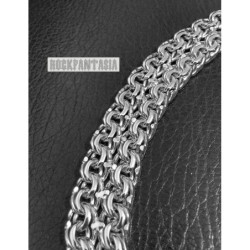 Sterling silver heavy wide chain bracelet mens double byzantine garibaldi