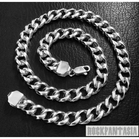 Curb cuban 925 sterling silver necklace chain mens heavy wide